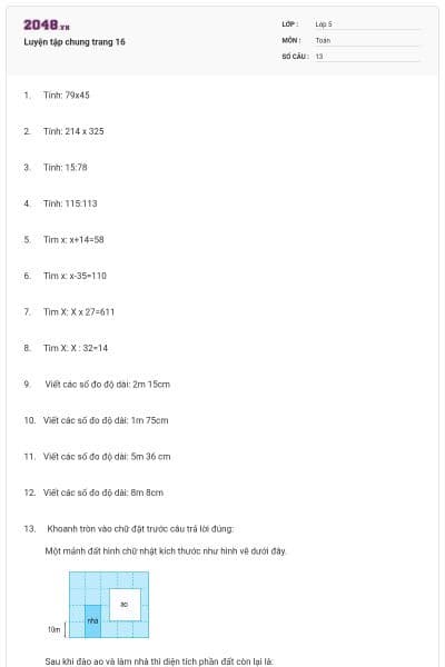 Luyện tập chung trang 16