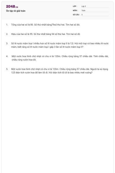 Ôn tập về giải toán