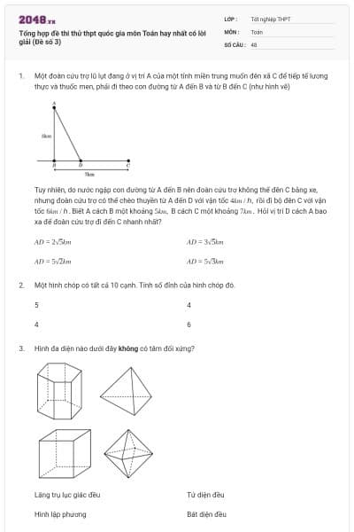 Tổng hợp đề thi thử thpt quóc gia môn Toán hay nhất có lời giải (Đề số 3)