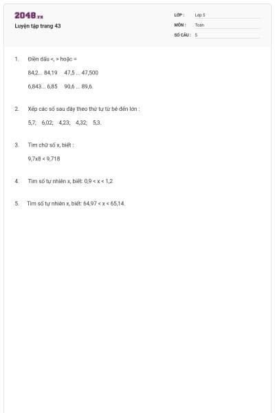 Luyện tập trang 43