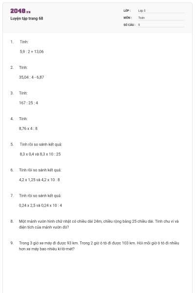 Luyện tập trang 68