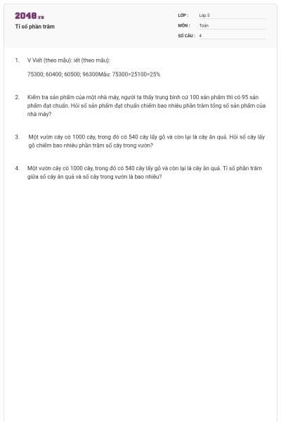 Tỉ số phần trăm