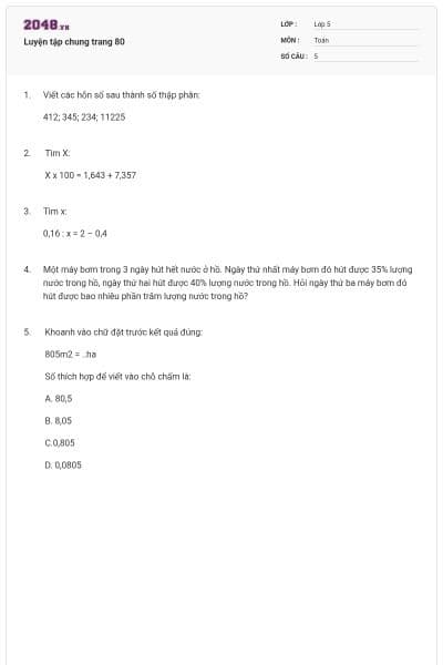 Luyện tập chung trang 80