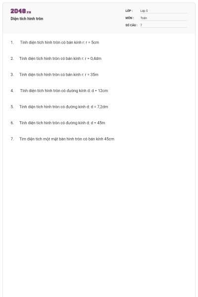 Diện tích hình tròn