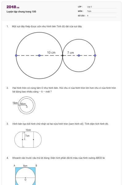 Luyện tập chung trang 100