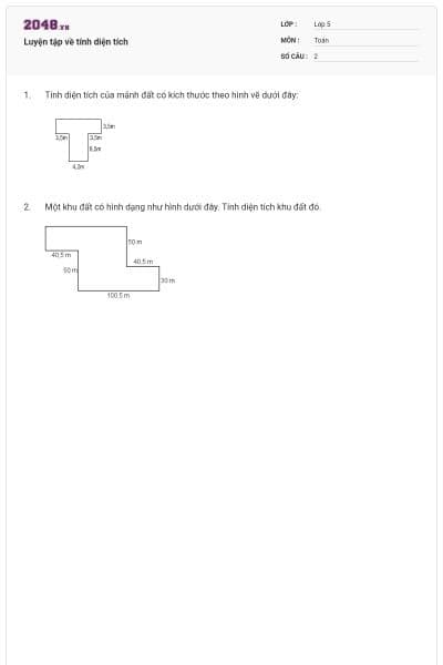 Luyện tập về tính diện tích