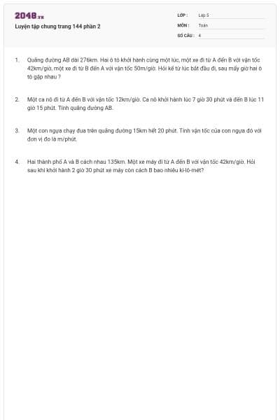 Luyện tập chung trang 144 phần 2