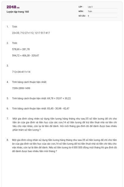 Luyện tập trang 160