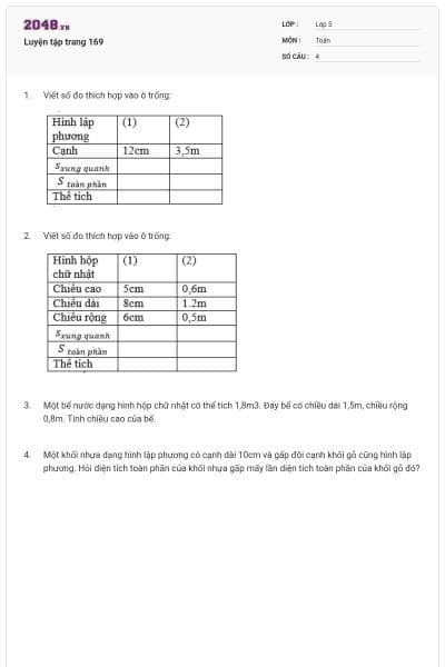 Luyện tập trang 169