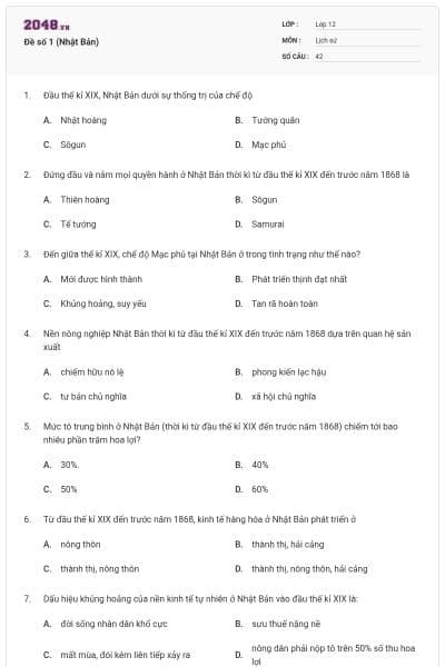 Đề số 1 (Nhật Bản)