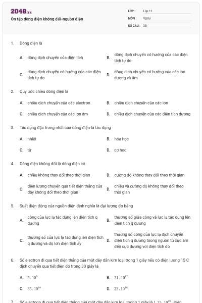 Ôn tập dòng điện không đổi-nguồn điện