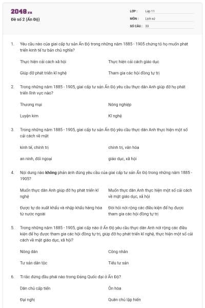 Đề số 2 (Ấn Độ)