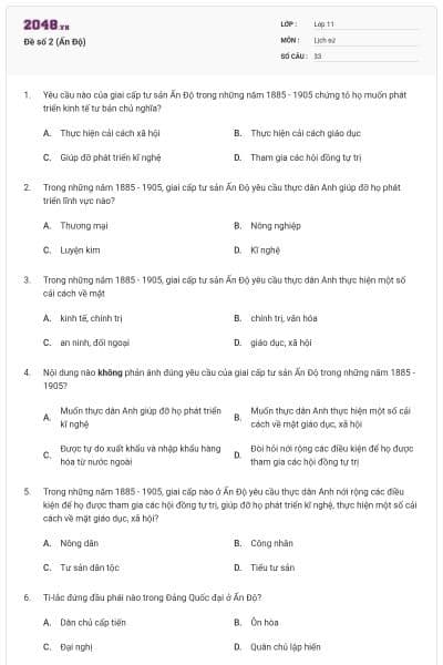 Đề số 2 (Ấn Độ)