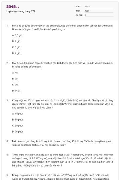 Luyện tập chung trang 179