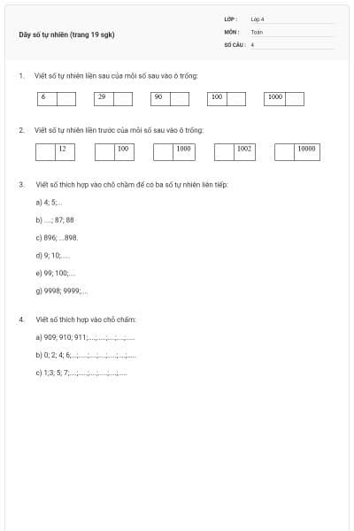 Dãy số tự nhiên (trang 19 sgk)