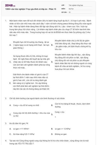1000+ câu trắc nghiệm Y học gia đình có đáp án - Phần 15