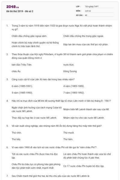 Đề thi thử 2019 - Đề số 2