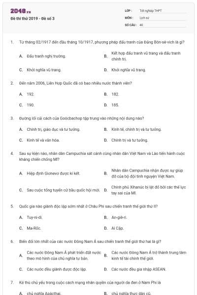 Đề thi thử 2019 - Đề số 3