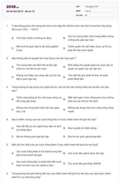 Đề thi thử 2019 - Đề số 10