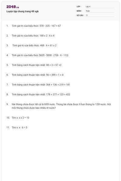 Luyện tập chung trang 48 sgk