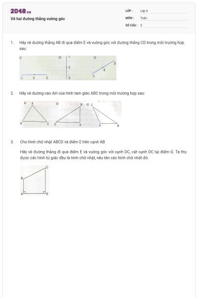 Vẽ hai đường thẳng vuông góc