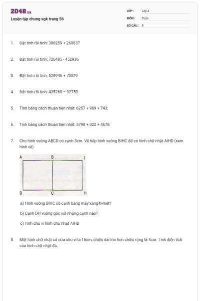 Luyện tập chung sgk trang 56