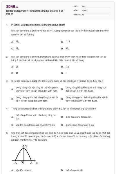 Bài tập ôn tập Vật lí 11 Chân trời sáng tạo Chương 1 có đáp án