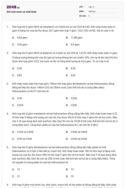 Đốt một amin và chất khác