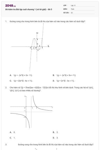 Đề kiểm tra Bài tập cuối chương 1 (có lời giải) - Đề 5