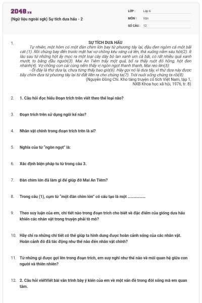 (Ngữ liệu ngoài sgk) Sự tích dưa hấu - 2