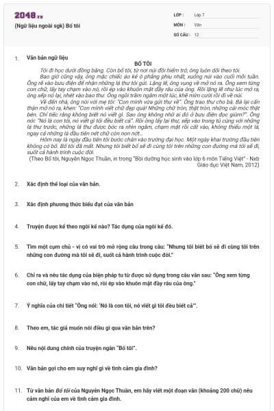 (Ngữ liệu ngoài sgk) Bố tôi