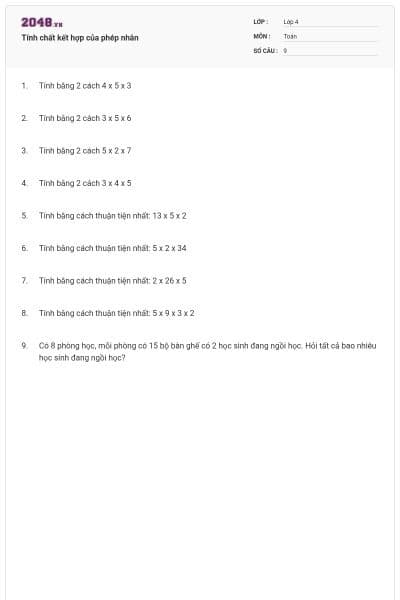 Tính chất kết hợp của phép nhân