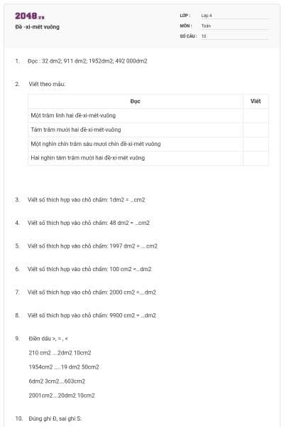 Đề -xi-mét vuông