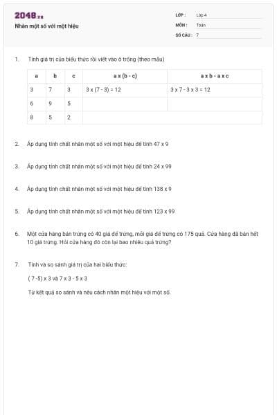 Nhân một số với một hiệu