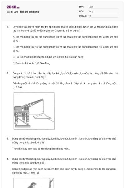 Bài 6: Lực - Hai lực cân bằng