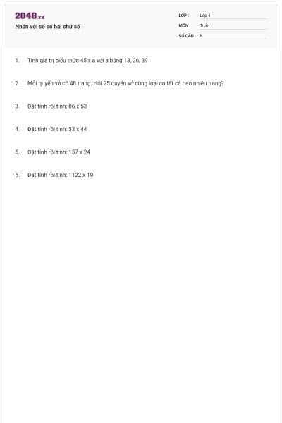 Nhân với số có hai chữ số