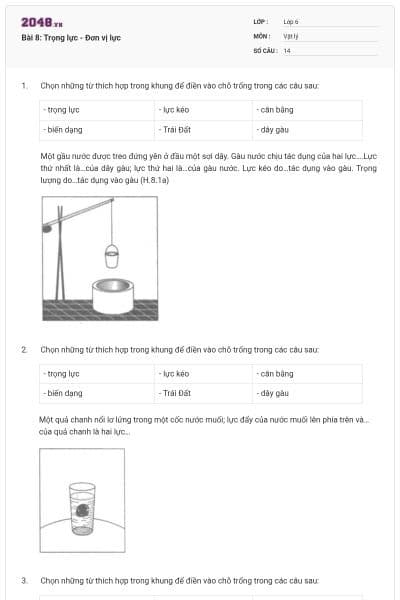 Bài 8: Trọng lực - Đơn vị lực