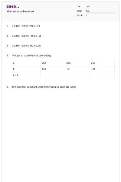Nhân với số có ba chữ số