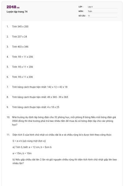 Luyện tập trang 74