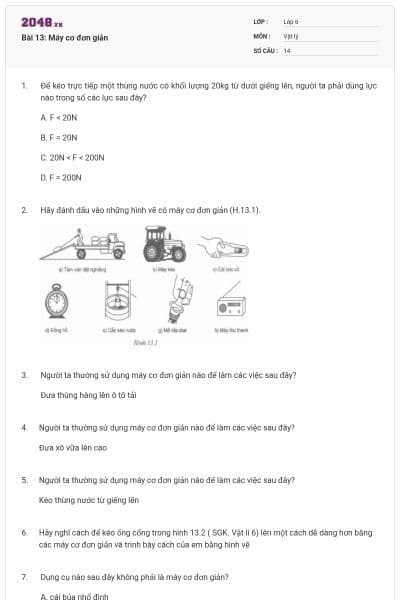 Bài 13: Máy cơ đơn giản