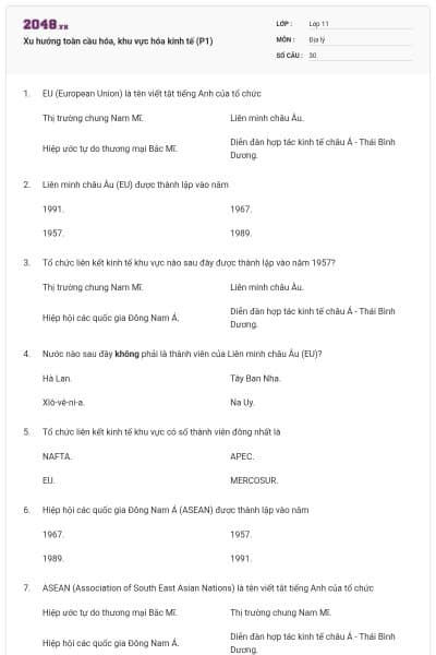 Xu hướng toàn cầu hóa, khu vực hóa kinh tế (P1)