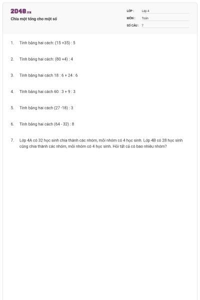 Chia một tổng cho một số