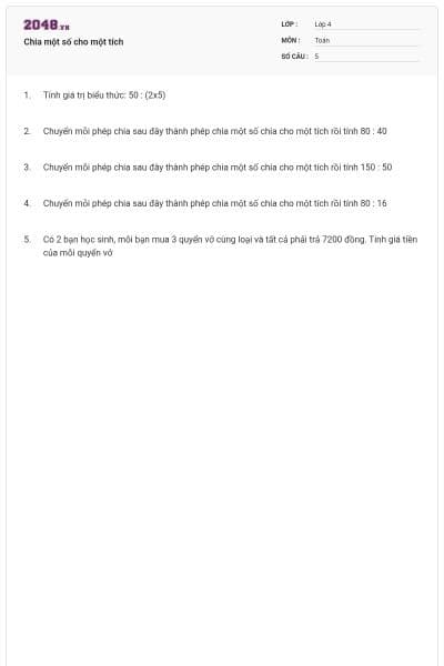 Chia một số cho một tích