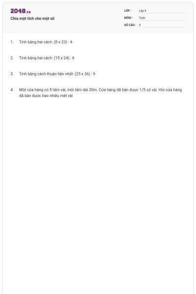 Chia một tích cho một số