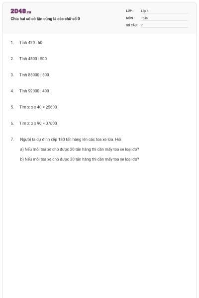 Chia hai số có tận cùng là các chữ số 0