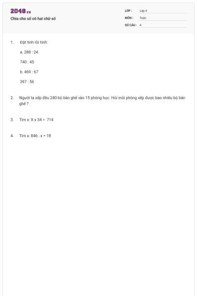 Chia cho số có hai chữ số