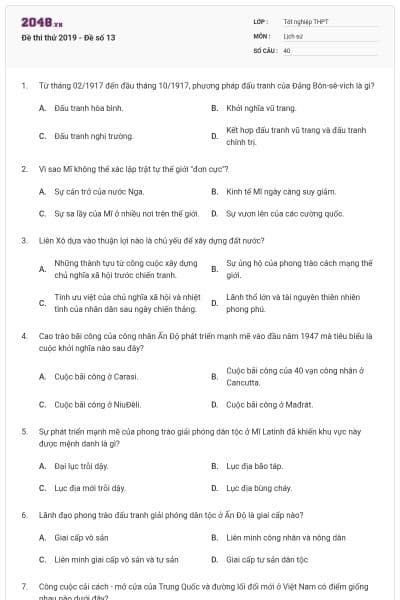 Đề thi thử 2019 - Đề số 13