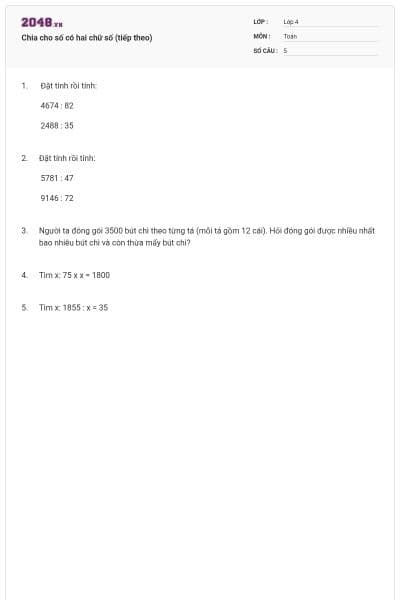 Chia cho số có hai chữ số (tiếp theo)