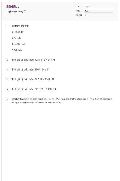 Luyện tập trang 83