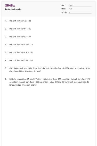 Luyện tập trang 84